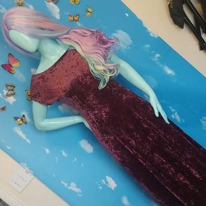 Plum vintage velvet dress
